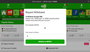 Odibets Kenya withdrawal