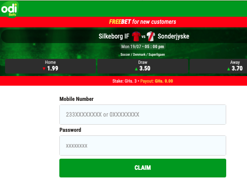 Odibets Free bet Ghana