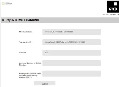 Yangasports Bank Transfer