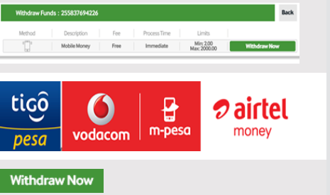 Betway Tanzania mobile money withdrawal