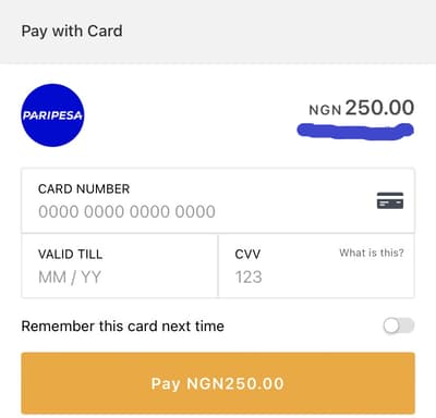 Card Deposit on Paripesa