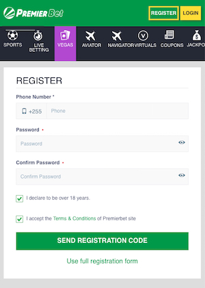 premier bet registration mobile