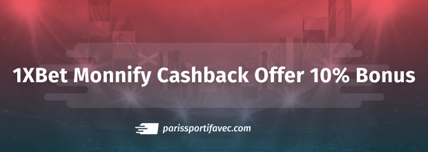 1xBet Monnify Cashback Bonus Offer