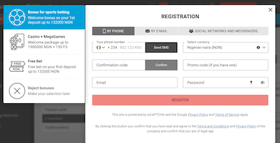 Megapari registration via phone number